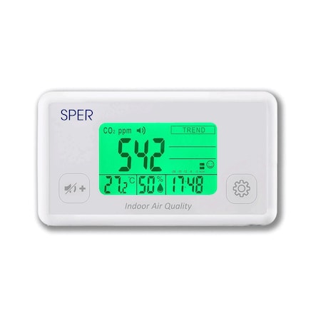 Sper Scientific Indoor Air Quality Monitor with Color Coded Display 800052
